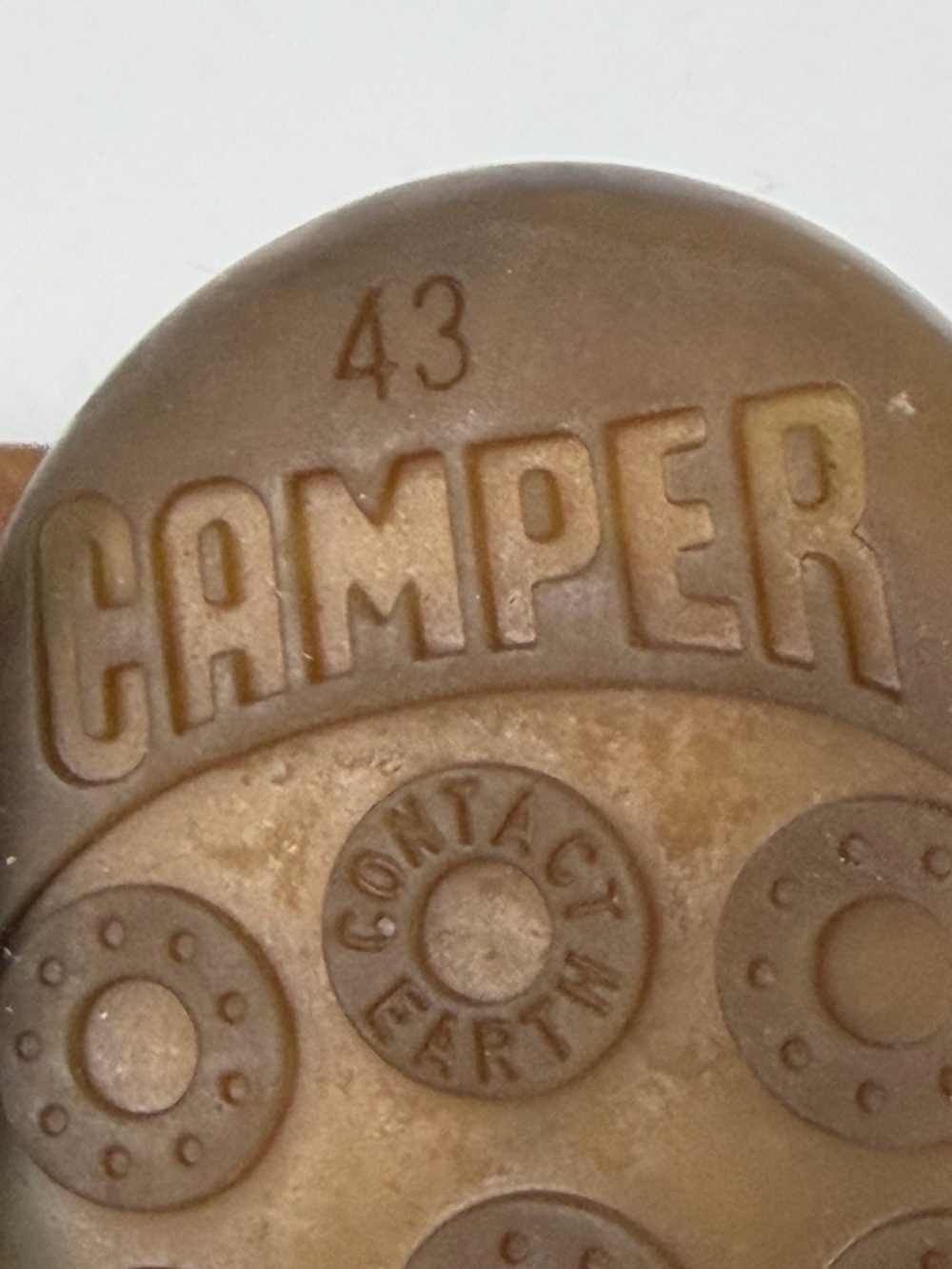Camper Men's Suede Sneakers in Taupe with Olive Laces - Picture 9 of 10